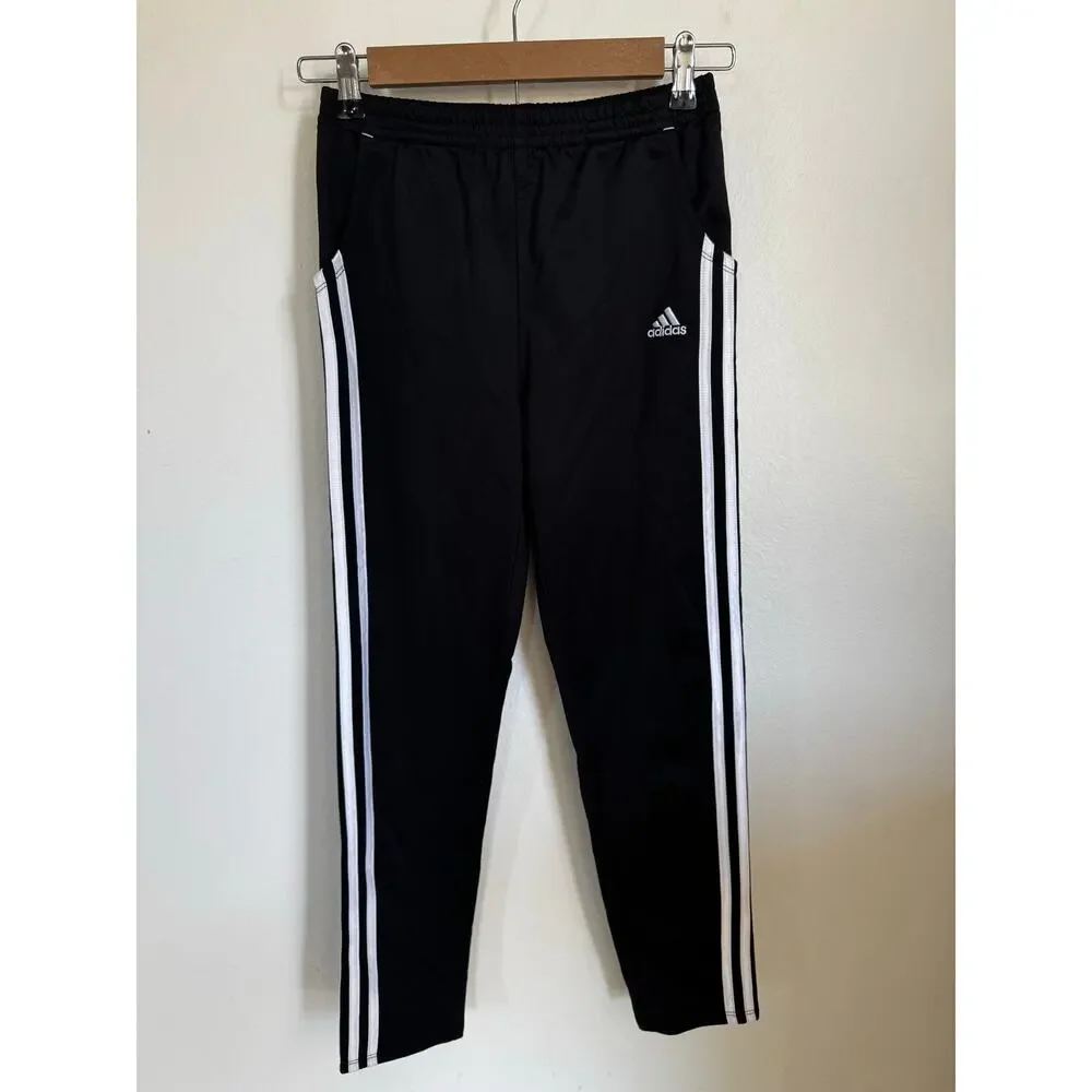 Kid's Adidas Joggers Track Pants‎ 3 Stripe Boy's Size L (14) Black